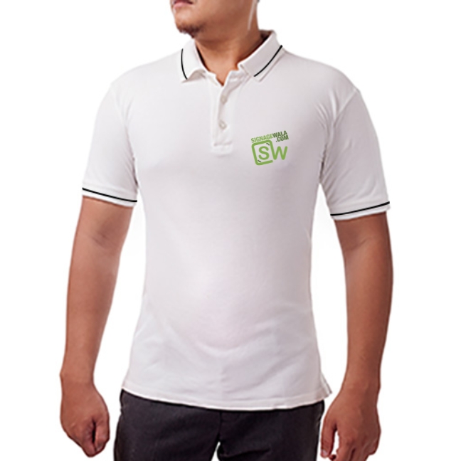 Polo-Neck T-Shirt - Half Sleeves